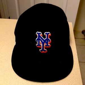 worn New York Mets fitted hat size 7 1/4